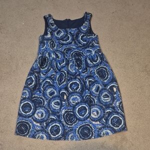 Swirl Patterned Blue Kids Dress